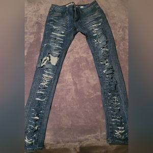 Machine Jeans destroyed cut up front (New)